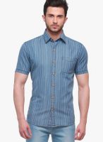 Jogur Blue Striped Slim Fit Casual Shirt