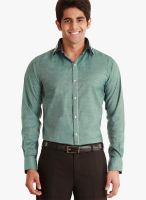 Jogur Green Solid Slim Fit Formal Shirt