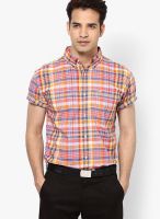 Nautica Orange Checks Casual Shirt