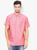 Nautica Red Regular Fit Casual Shirt