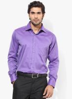 Raymond Purple Solid Slim Fit Formal Shirt