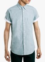 TOPMAN Light Blue Solid Slim Fit Casual Shirt