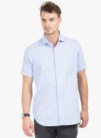 Thisrupt Blue Checked Slim Fit Casual Shirt
