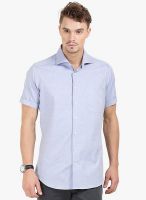 Thisrupt Light Blue Solid Slim Fit Casual Shirt