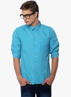 Yepme Blue Solid Slim Fit Formal Shirt