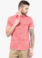 Atorse Printed Pink Casual Shirt