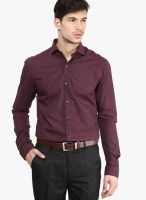 Code by Lifestyle Wine Slim Fit Formal Shirt