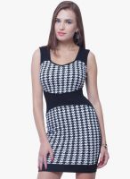 Faballey Black Colored Printed Bodycon Dress