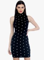 Faballey Black Colored Printed Bodycon Dress