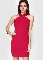 Faballey Pink Colored Solid Bodycon Dress