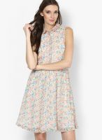 French Connection Pink Colored Printed Skater Dress