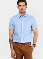 Giordano Blue Linen Slim Fit Casual Shirt