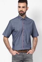 I Know Light Blue Slim Fit Casual Shirt