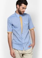 I Know Solid Blue Casual Shirt