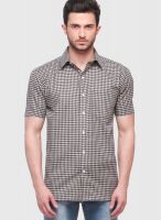 Jogur Black Check Slim Fit Casual Shirt