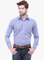 Jogur Blue Striped Regular Fit Formal Shirt