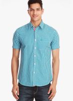 Jogur Checks Light Blue Casual Shirt