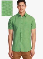 Jogur Solid Green Casual Shirt