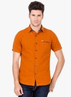 Jogur Solid Rust Casual Shirt