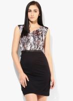 Latin Quarters Brown Colored Printed Bodycon Dress With Belt