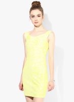 Miss Selfridge Yellow Colored Printed Bodycon Dress