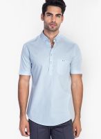Mr Button Ice Blue Cotton Casual Shirts