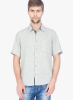 Slub Olive Solid Slim Fit Casual Shirt