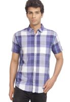 The Indian Garage Co. Checks Purple Slim Fit Casual Shirt