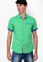 The Indian Garage Co. Green Slim Fit Casual Shirt