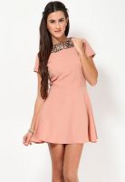 Tonga Peach Skater Half Sleeved Dress