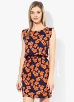 United Colors of Benetton Blue Colored Printed Bodycon Dress