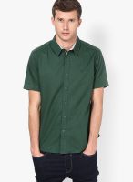 United Colors of Benetton Green Linen Casual Shirt