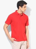 Allen Solly Red Solid Polo T-Shirts