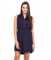 Anaphora Navy Polyester A Line Dress