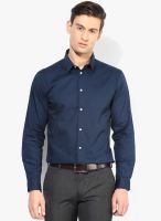 Arrow New York Navy Blue Slim Fit Formal Shirt