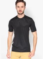 Campus Sutra Solid Black Sports Jersey