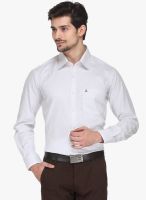 Canary London White Printed Slim Fit Formal Shirt