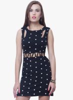 Faballey Black Colored Printed Bodycon Dress