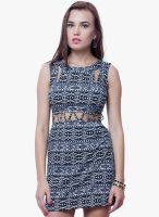 Faballey Black Colored Printed Bodycon Dress