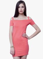 Faballey Pink Colored Solid Bodycon Dress