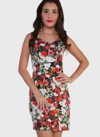 Globus Red Colored Printed Bodycon Dress