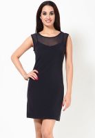 Harpa Navy Blue Colored Solid Bodycon Dress Harpa Navy Blue Colored Solid Bodycon Dress