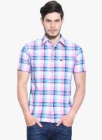 Jogur Pink Checked Casual Shirt