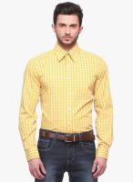 Jogur Yellow Striped Slim Fit Formal Shirt