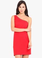 La Stella Red Colored Embellished Bodycon Dress