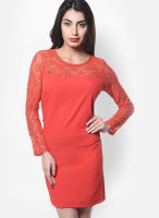 Meira Red Colored Solid Bodycon Dress