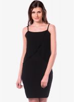 Miss Chase Black Solid Bodycon Dress