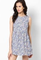Pepe Jeans Blue Colored Printed Skater Dress