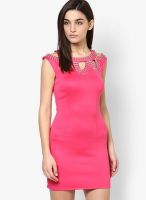 SISTER'S POINT Pink Colored Embellished Bodycon Dress