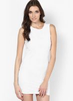 Vero Moda White Colored Solid Bodycon Dress